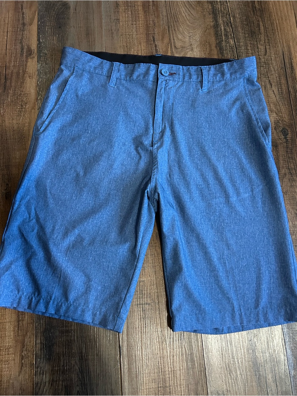 Sz 31 Ron Jon Men's Blue Heather Flat-Front Shorts